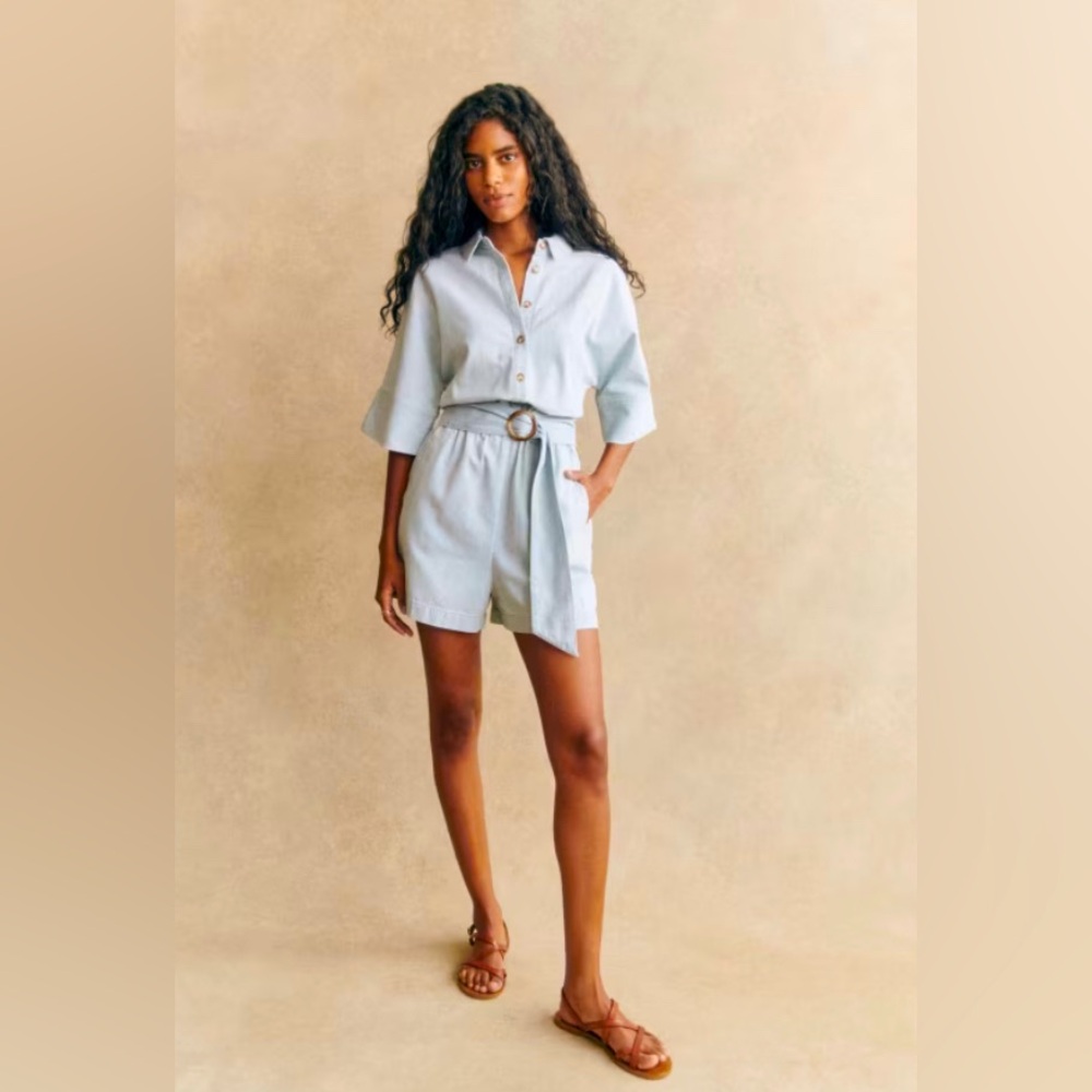 Sezane Joan Jumpsuit Light Denim 6